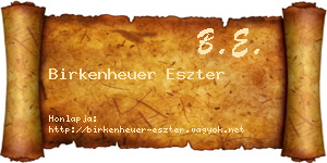 Birkenheuer Eszter névjegykártya